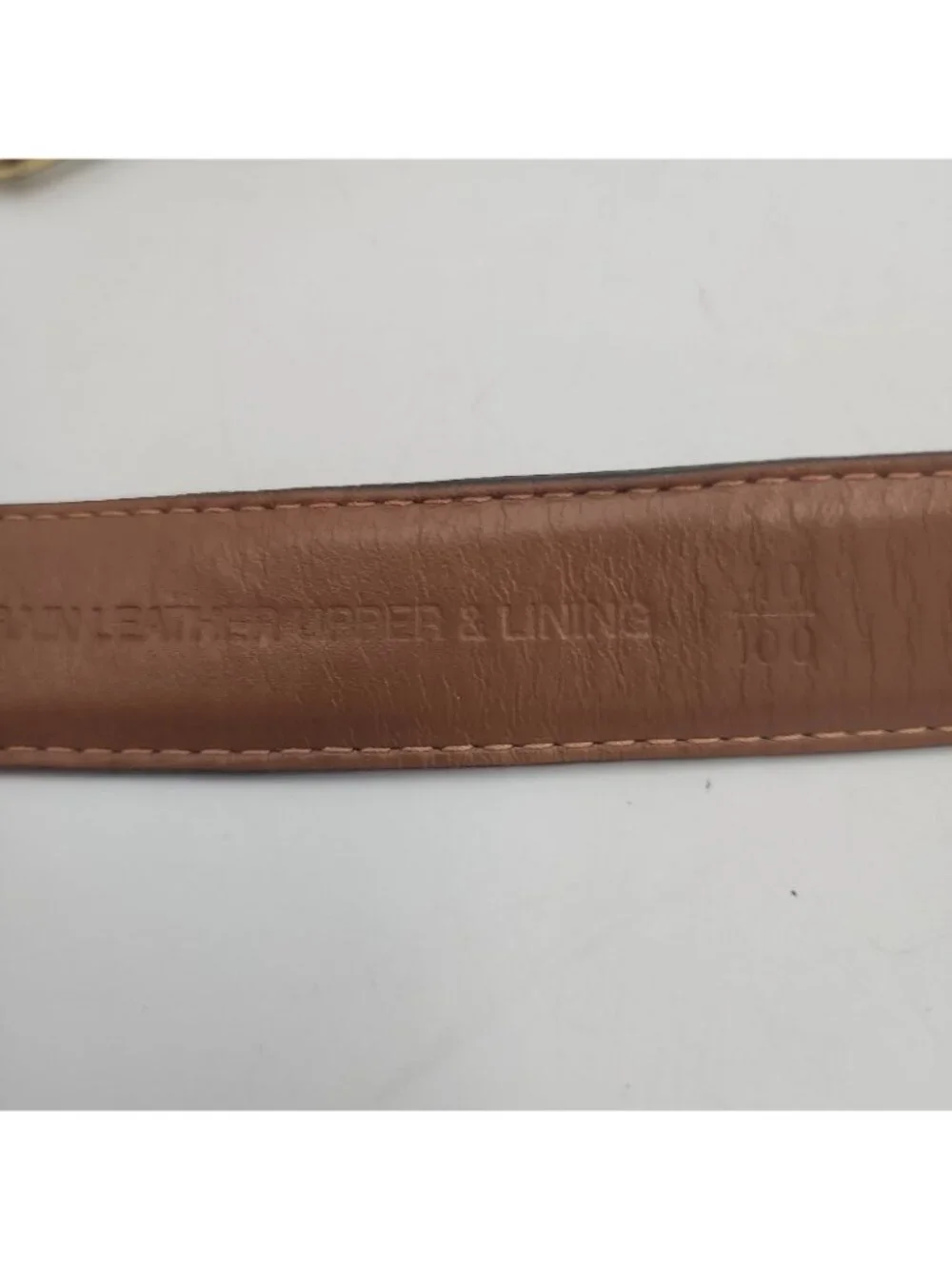 Vintage Brown Leather Belt Brass Buckle Men's 40 Fits 36-40